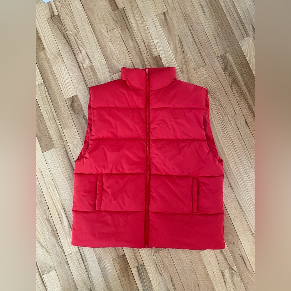 Red Puffer Vest - Nana the brand - Puffer sans manches rouge Oversize